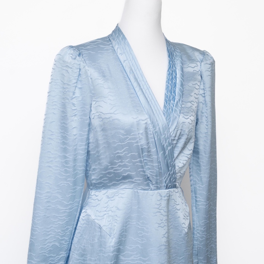 Saloni - Silk‎ Jacquard Surplice Mini Dress - Picture 7 of 11